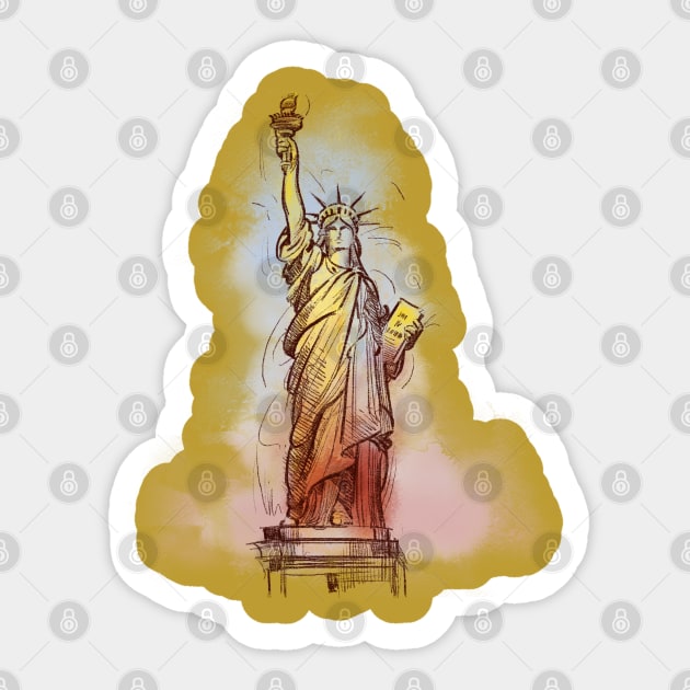 Lady Liberty Sticker by Peter Awax